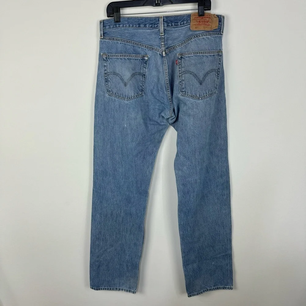 Levi's 501 Button Fly Straight Leg 100% cotton Denim Jeans size 36x36